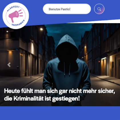 Screenshot der Website 'Pastio'